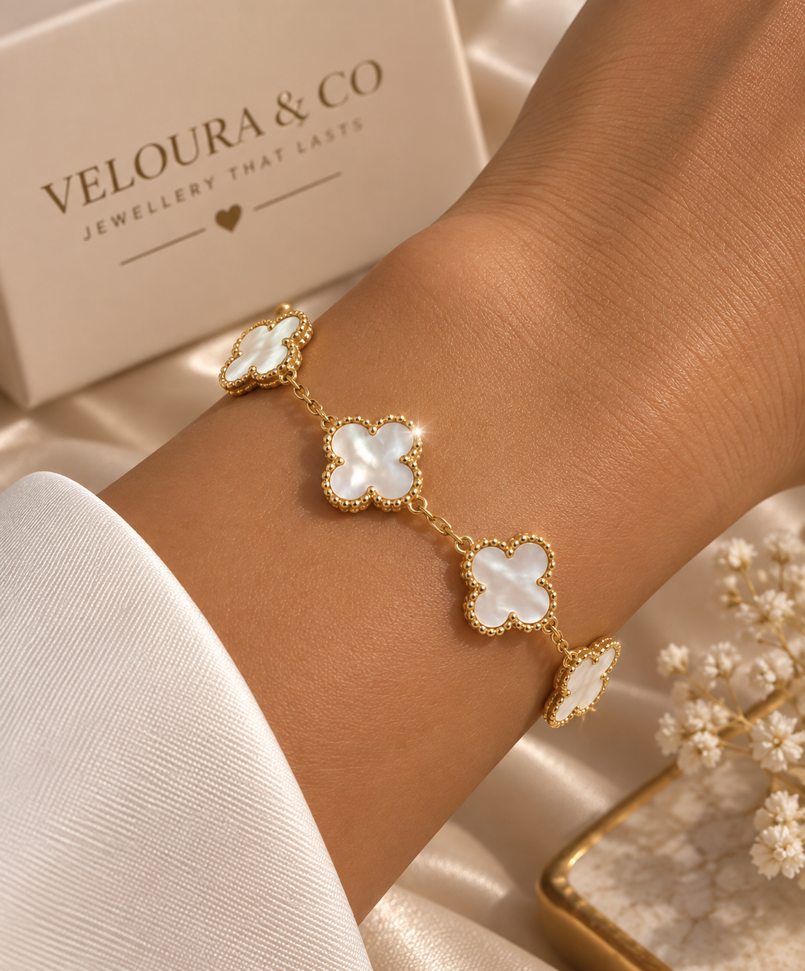 Mother of Pearl Clover Bracelet
