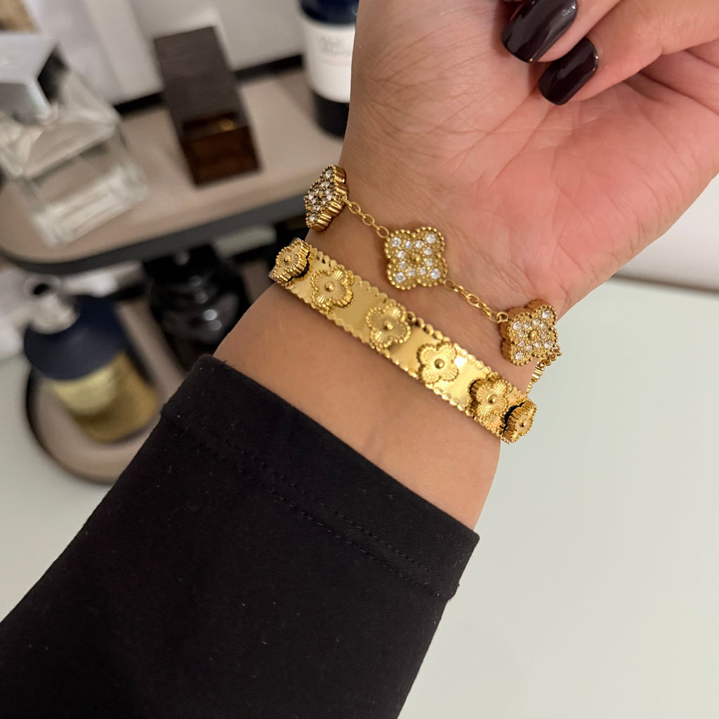 Crystal Dimond Clover Bracelet