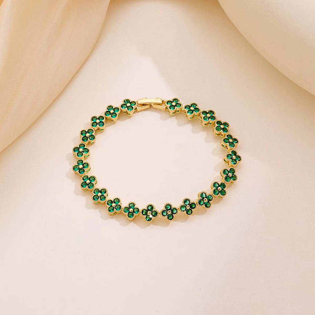 Clover with Colourful Diamonds