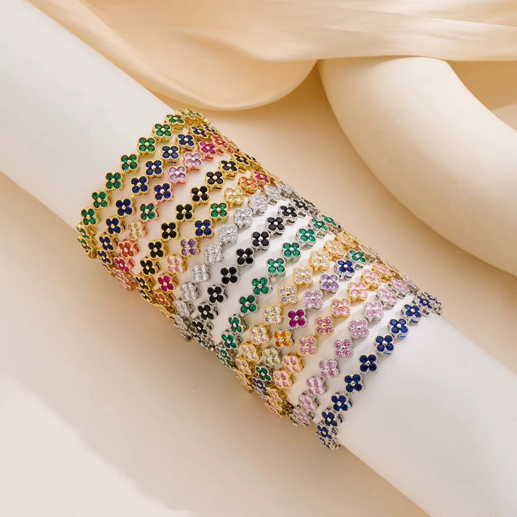 Clover with Colourful Diamonds